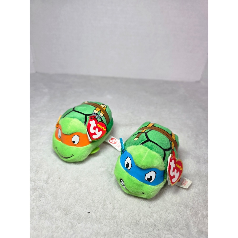 Ty Teeny Tys TMNT Teenage Mutant Ninja Turtles Leonardo Michelangelo Plush Set